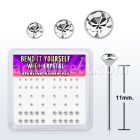 nybxmc2 box of silver bend it nose studs w 1 4 1 5 2mm crystals