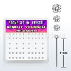 nybxpbc silver bend it nose studs w 1 4 1 5 2 prong crystals