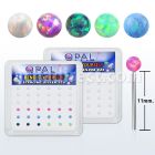 nyo2h silver bend it nose studs w ball shaped synthetic opal