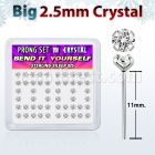 nyp19cx silver bend it nose studs w 2 5mm clear prong crystal