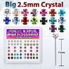 nyp19mx silver bend it nose studs w 2 5mm prong set crystal tops