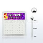 nysv2bx box of silver bend nose studs with 2mm ball shaped tops