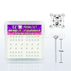 nyzbqc silver bend it nose studs w square clear prong cz