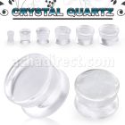 pgsii crystal quartz double flare stone plug