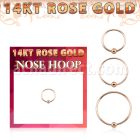 r14hob 14k rose gold endless nose hoop 2mm ball