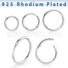 rhsegh16 rhodium plated silver hinged segment ring 16g
