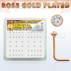 rsnsbxc rose gold silver nose studs w 1 5mm clear crystal tops
