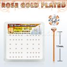 rsnyzbc rose gold silver bend it nose studs w clear prong set cz