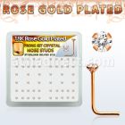 rssp14xc box w rose gold plated silver nose bone w 2mm crystal