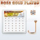 rswz2xc box w rose gold plated silver nose screws w set 2mm cz