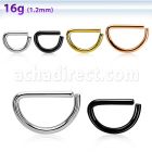 seld16 d shapped surgical steel seamless ring, 16g (1.2mm)