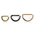 seltd16 pvd plated 316l steel d shaped seamless ring, 16g