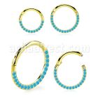 sgsh11tqt pvd steel hinged segment ring 16g cnc turquoise