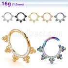 sgsh17 316l steel hinged segment ring bohemian cz stones