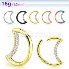 sgsh1 steel hinged segment ring 16g cnc cz crescent moon