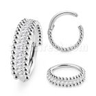 sgsh46 steel hinged segment ring 16g cz middle balls