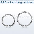 silver clip on nose hoop w twisted wire design