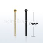 snybt18 pvd plated steel bend it nose stud w a 2mm ball top