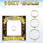 solid 10k gold endless nose hoop w ball