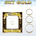 solid 9k gold endless nose hoop, 22g (0.6mm)