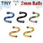spetb2 anodized surgical steel spiral with two tiny 2mm balls