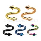 spetcn25 anodized surgical steel spiral with two 2 5mm cones