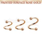 spettfo3 rose gold plated steel spiral w 3mm frosted steel balls