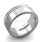 sr161 matte stainless steel band with two lined sides ring