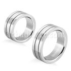 sr314 high polished steel engravable ring w double groove