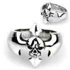 sr339 316l steel ring with small skull high polished finish
