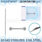 sset08 professional piercing kit steel nipple barbell needles