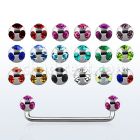 sudca 90 316l steel surface barbell w multi crystal balls