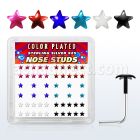sxpsar box of silver nose studs with 2 5mm color star top