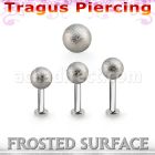 tlbfo5s 316l steel tragus labret 16g w a 5mm frosted steel ball 