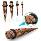 tpabr black acrylic taper w printed snake skin w o rings