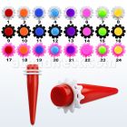 tpsvr solid colored acrylic taper with fancy rubber o rings