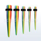 tpvrb rainbow colored acrylic taper w double rubber o rings