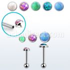 trgo steel tragus barbell w a synthetic opal flat head