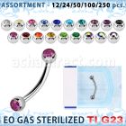 ublk486 eo gas sterilized piercing titanium g23 eyebrow banana 3mm