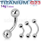 ubnb5 titanium g23 banana 14g two 5mm balls