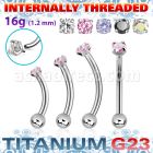 ubnbin12 titanium g23 banana 16g round cz ball internal