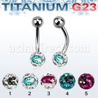ubnfr6c titanium belly banana w 6mm zebra multi crystal ball