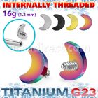 umoin titanium g23 3mm flat moon shape design top for posts