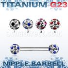 unpfr5a titanium g23 nipple barbell w 5mm ferido dotted balls