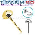 upinrd titanium threadless push pin top half ball