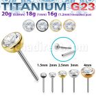 upinz titanium g23 threadless push pin top bezel set cz