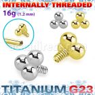 ush1in titanium g23 triple balls design top for posts