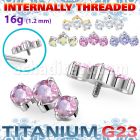 ushz19in titanium g23 top three descending prong cz