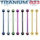 utinb anodized titanium g23 industrial barbell with 5mm balls