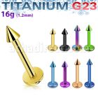 utlbcn25 anodized titanium g23 labret w two 2 5mm cones